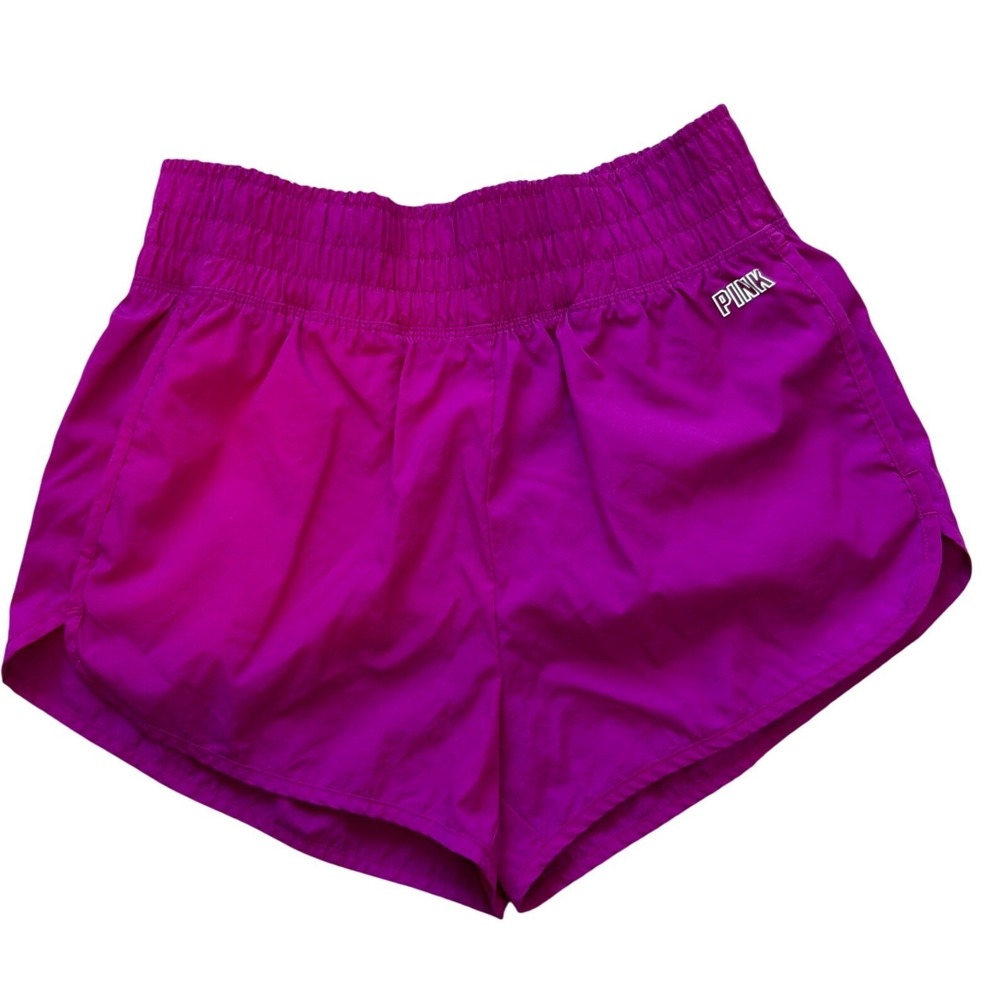 PINK Victoria's Secret Magenta Smocked Waist Running Shorts Small